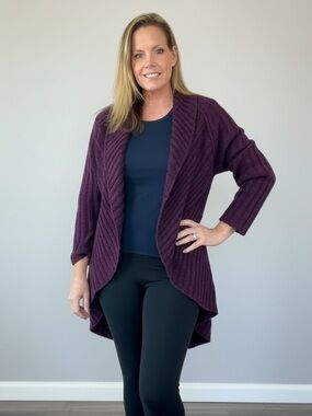 ✨ Apt. 9 Plum Ribbed Open Cardigan – Size Medium ✨